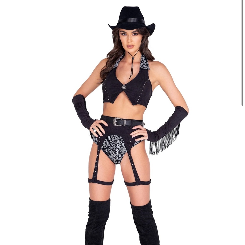 Sexy Western Cow Girl Costume-5piece